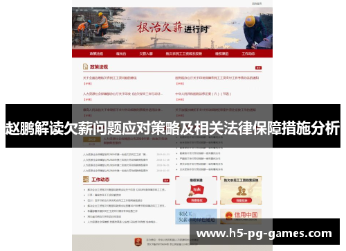 赵鹏解读欠薪问题应对策略及相关法律保障措施分析 赵鹏解读欠薪问题应对策略及相关法律保障措施分析